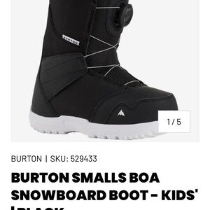 Burton Smalls BOA Snowboard Boots - Kids' Size 7k - Black and White